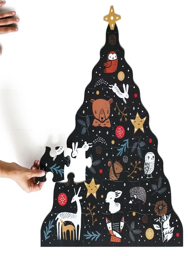 Wee Gallery Floor Puzzle, 24-Piece Jumbo Jigsaw Puzzles for Toddlers, Early Learning Activity, Cognitive and Fine Motor Skills Development, Learning Toys for Toddlers, Christmas Tree - Image 1